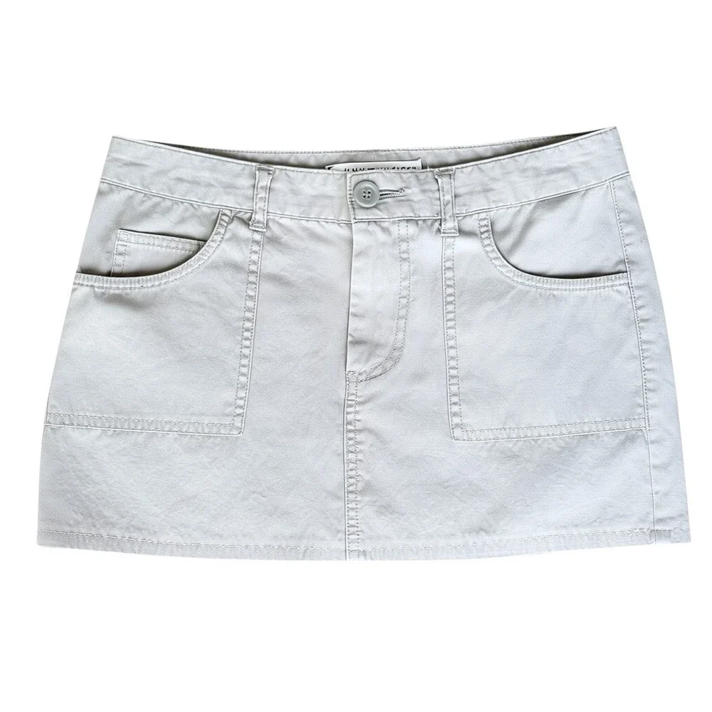 Vintage 2005 Tommy Hilfiger Khaki Cargo Mini Skirt Size 4 Beige Utility